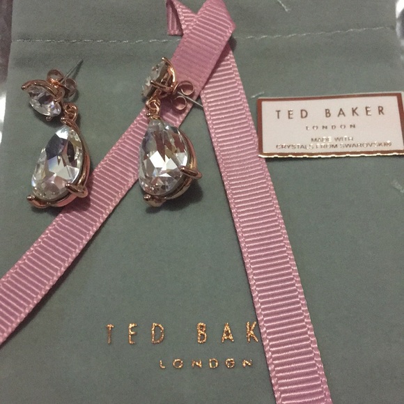 Ted Baker Teardrop Earrings Gold Tone - Picture 3 of 6